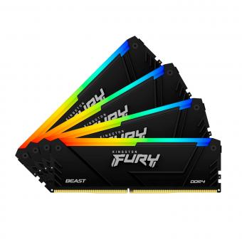 Оперативная память 64 Gb (4x16Gb) DDR4 3200MHz Kingston Fury Beast RGB KF432C16BB12AK4/64