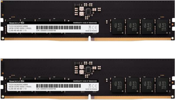 Оперативная память 32 Gb (2x16Gb) DDR5 6000MHz Team Group Elite TED532G6000C48DC01