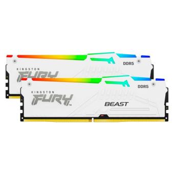 Оперативная память 64 Gb (2x32Gb) DDR5 5600MHz Kingston Fury Beast RGB White KF556C36BWEAK2-64