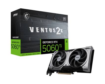 Видеокарта MSI GeForce RTX 5060 Ti Ventus 2X OC Plus 16G (RTX 5060 Ti 16G Ventus 2X OC Plus)