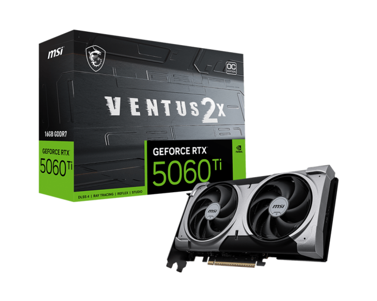 Видеокарта MSI GeForce RTX 5060 Ti Ventus 2X Plus 16G (RTX 5060 Ti 16G Ventus 2X Plus)