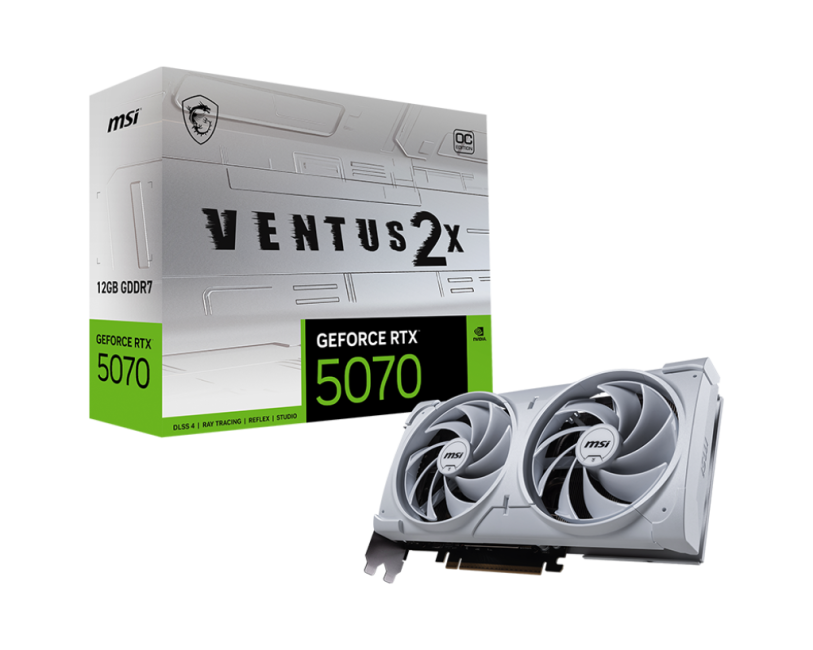 Видеокарта MSI GeForce RTX 5070 Ventus 2X OC 12G (RTX 5070 12G Ventus 2X OC White)