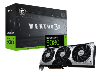 Видеокарта MSI GeForce RTX 5080 Ventus 3X OC Plus 16G (RTX 5080 16G Ventus 3X OC Plus)