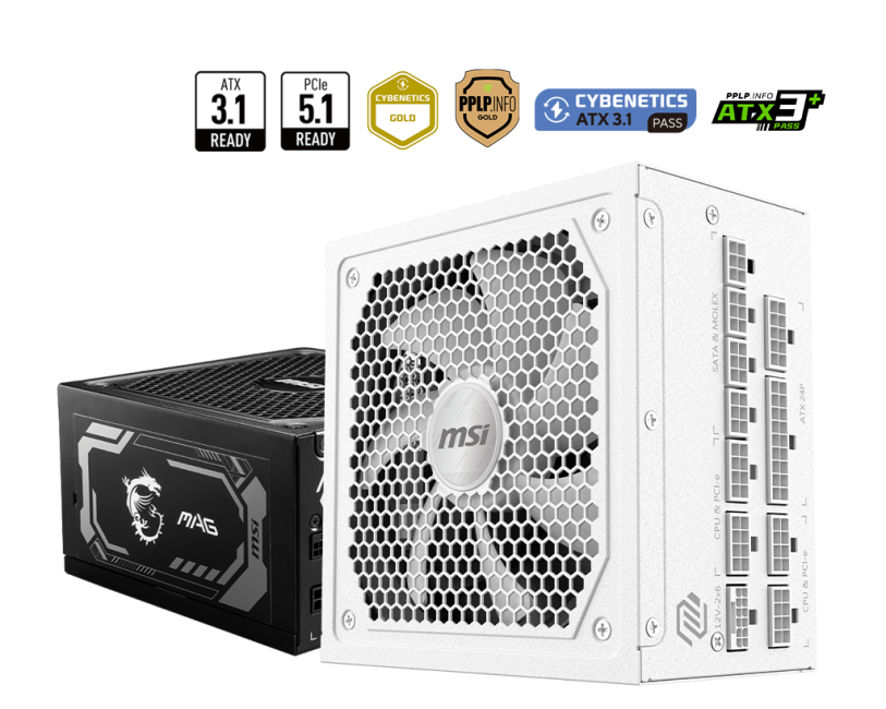 Блок питания MSI MAG A1000GL PCIE5 White 1000W