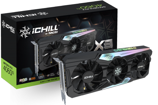 Видеокарта Inno3D RTX 4060 Ti iChill X3 8G (C406T3-08D6X-17113389)