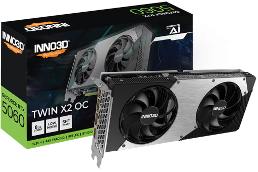 Видеокарта Inno3D RTX 5060 Twin X2 OC 8G (N50602-08D7X-195070N)