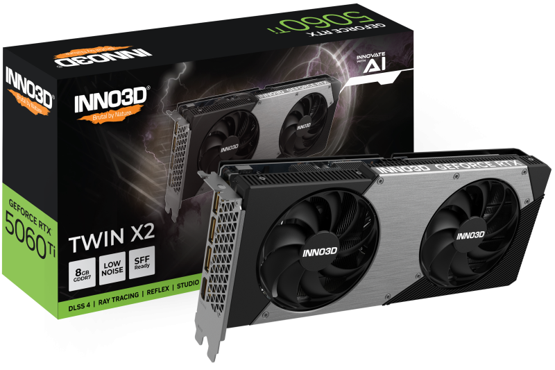 Видеокарта Inno3D RTX 5060 Ti Twin X2 8G (N506T2-08D7-193075N)
