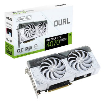 Видеокарта Asus GeForce RTX 4070 Dual Super OC 12GB (DUAL-RTX4070S-O12G-WHITE)