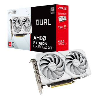 Видеокарта Asus AMD Radeon Dual RX 9060 XT 16GB (DUAL-RX9060XT-16G-White)