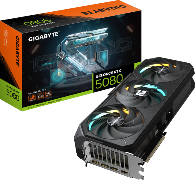 Видеокарта Gigabyte GeForce RTX 5080 Gaming 16G (GV-N5080GAMING-16GD)