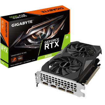 Видеокарта Gigabyte GeForce RTX 3050 WindForce OC 6G (GV-N3050WF2OC-6GD)