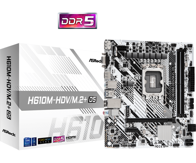 Материнская плата ASRock H610M-HDV/M.2+ D5