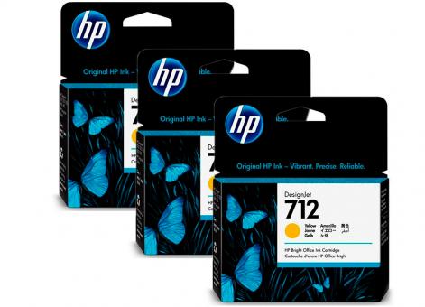 Картридж HP 712 DesignJet 3-Pack Yellow (3ED79A)