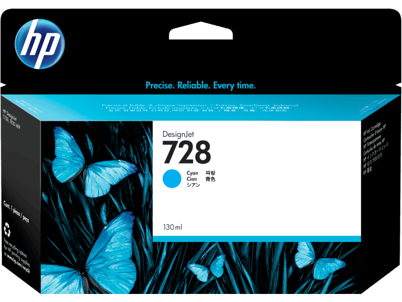 Картридж HP 728 Cyan (F9J67A)