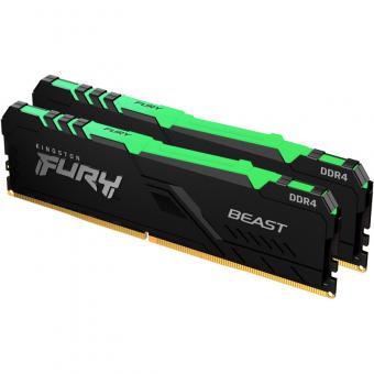 Оперативная память 16 Gb (2x8 Gb) DDR4 3600MHz Kingston FURY Beast RGB KF436C17BBAK2/16