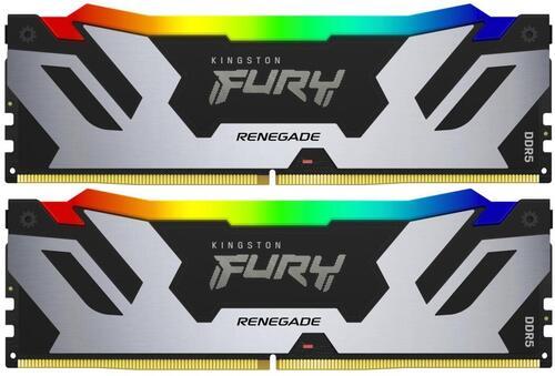 Оперативная память 48 Gb (2x24Gb) DDR5 6400MHz Kingston Fury Renegade Silver RGB KF564C32RSAK2-48