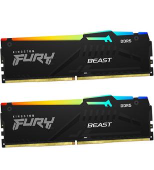 Оперативная память 16 Gb (2x8Gb) DDR5 5600MHz Kingston Fury Beast RGB EXPO KF556C36BBEAK2-16