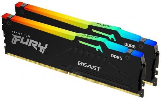 Оперативная память 16 Gb (2x8Gb) DDR5 5600MHz Kingston Fury Beast RGB KF556C40BBAK2-16