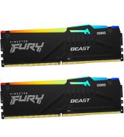 Оперативная память 16 Gb (2x8Gb) DDR5 6000MHz Kingston Fury Beast Black RGB KF560C36BBEAK2-16