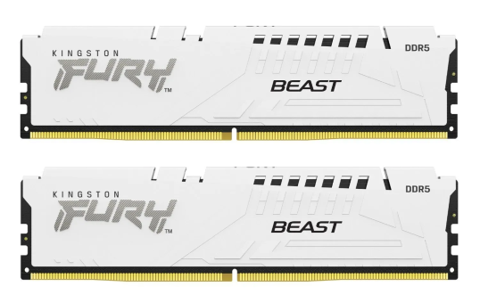 Оперативная память 32 Gb (2x16Gb) DDR5 6800MHz Kingston Fury Beast White XMP KF568C34BWK2-32