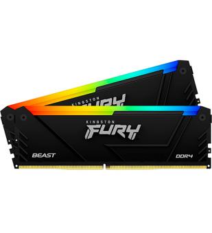 Оперативная память 64 Gb (2x32Gb) DDR4 3200MHz Kingston Fury Beast RGB KF432C16BB2AK2/64