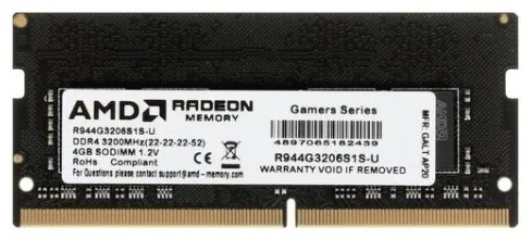 Оперативная память для ноутбука 4 Gb DDR4 3200MHz AMD Radeon R9 R944G3206S1S-U