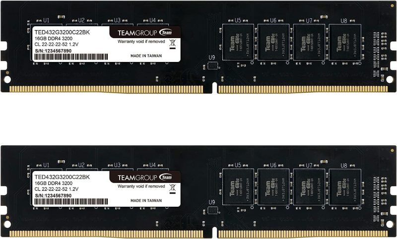 Оперативная память Team Group Elite 32 Gb (2x16Gb) DDR4 3200MHz (TED432G3200C22DC01)