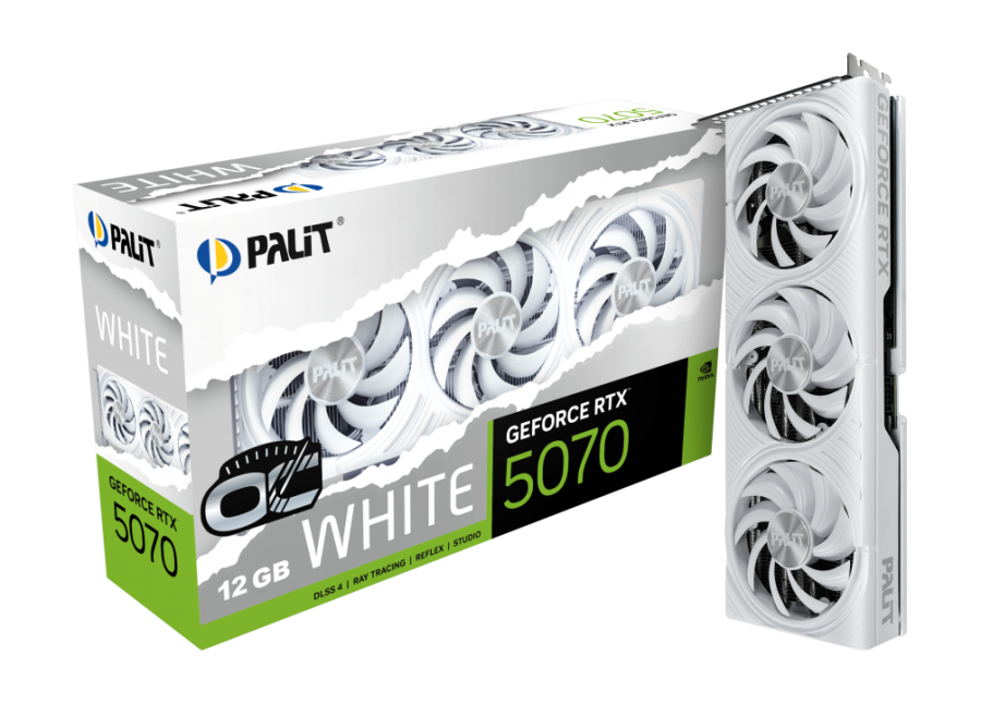 Видеокарта Palit GeForce RTX 5070 White OC 12GB (NE75070U19K9-GB2050W)