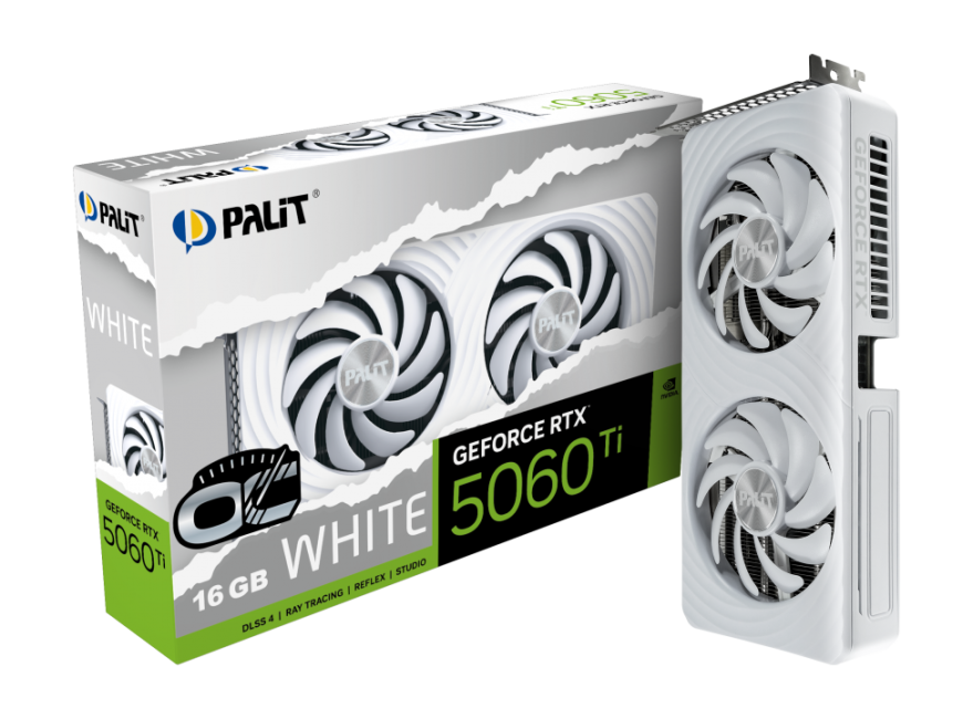 Видеокарта Palit GeForce RTX 5060 Ti White OC 8GB (NE7506TU19P1-GB2062M)