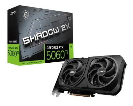 Видеокарта MSI GeForce RTX 5060 Ti 16G Shadow 2X Plus (RTX 5060 Ti 16G SHADOW 2X PLUS)