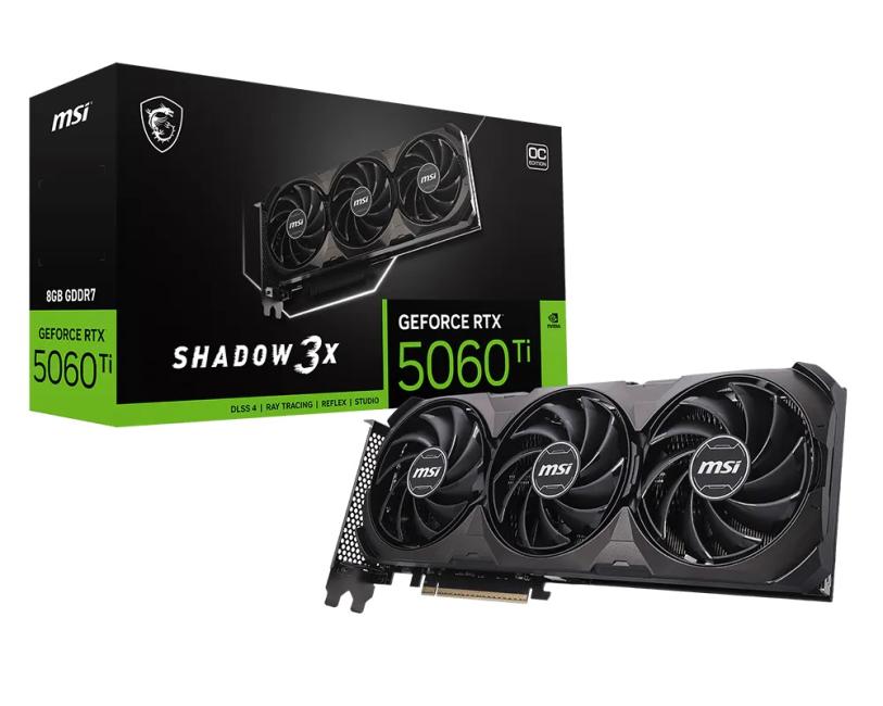Видеокарта MSI GeForce RTX 5060 Ti Shadow 3X OC Classic 8 Gb (RTX 5060 Ti 8G Shadow 3X OC Classic)