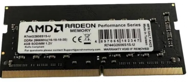 Оперативная память для ноутбука 4 Gb DDR4 2666MHz AMD Radeon R7 R744G2606S1S-U