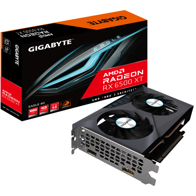 Видеокарта Gigabyte AMD Radeon RX 6500 XT Eagle 4G (GV-R65XTEAGLE-4GD)